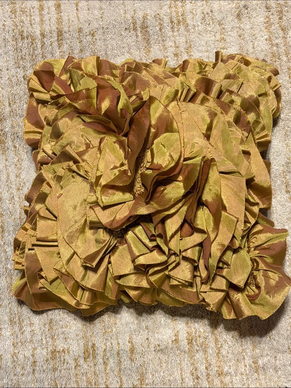12”X12” Pier 1 Ruffled Decorative Throw Pillow